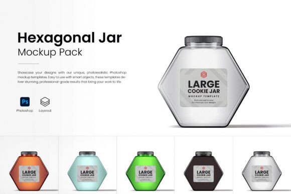 Download Hexagonal Cookie Jar Mockup Pack - Cook Collection