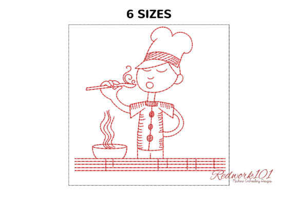 Download A Cook in the Kitchen Redwork Design - Cook Collection