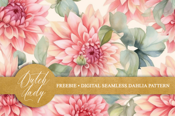 Download FREE Seamless Watercolor Dahlia Pattern - Premium Bundle