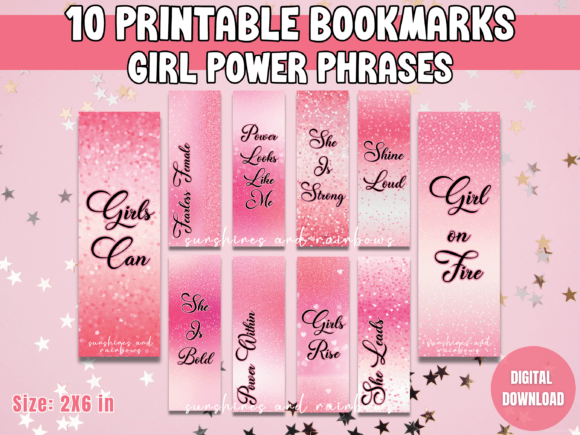 Download Girl Power Phrases Bookmark Set - Phrases Collection