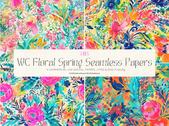 Download Watercolor Floral Seamless Pattern Pack - Pattern pack Collection