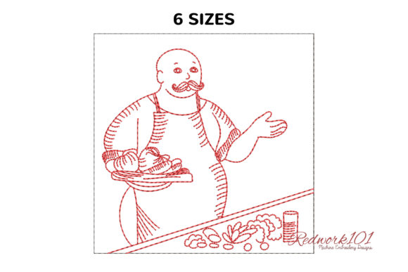 Download Cook with Mustache Carrying Tray of Vegetables - Cook Collection