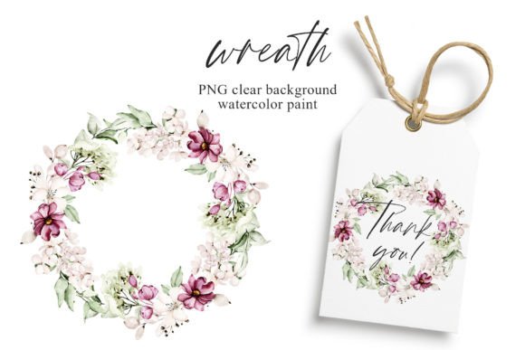Download Wreath with Watercolor Leaves, Flowers. - Wreath Collection