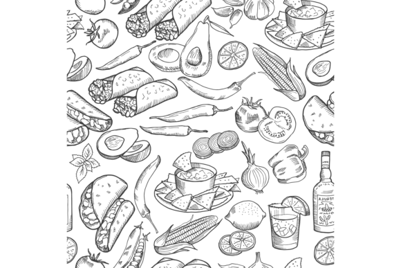 Download Food Sketch Pattern. Cooking Ingredient - Cook Collection