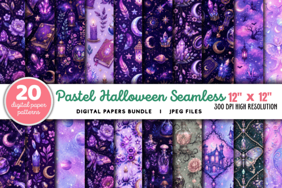 Download Pastel Halloween Pattern Pack Bundle - Pattern pack Collection